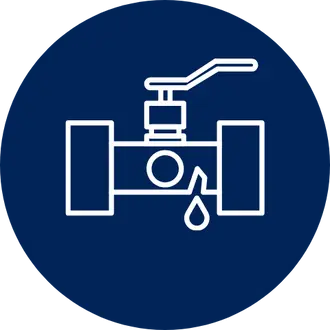 Service icon representing leak detection and valve repair by Drainstar Plumbing Inc